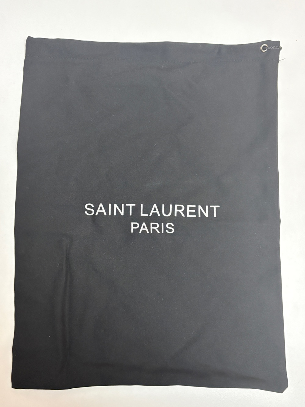 Saint Laurent Black Drawstring Dust Bag with White Logo